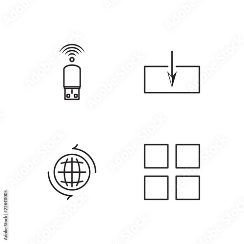 web simple outlined icons set