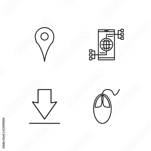 web simple outlined icons set