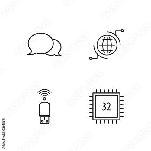 web simple outlined icons set