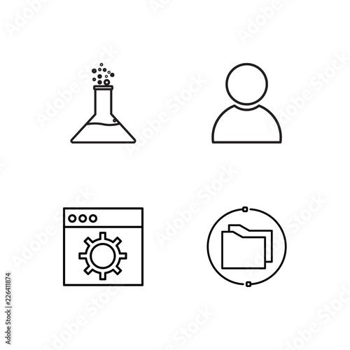 web simple outlined icons set