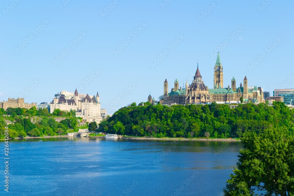 Parliament Hill in summer , Ottawa, Ontario, Canada.