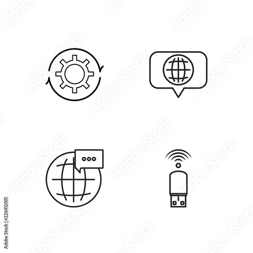 web simple outlined icons set