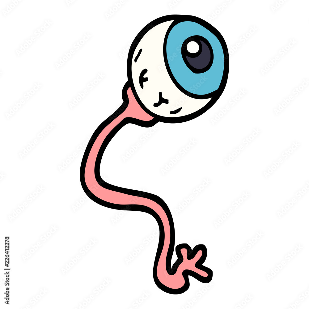 Obraz premium gross hand drawn doodle style cartoon eyeball