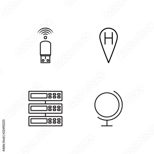 web simple outlined icons set