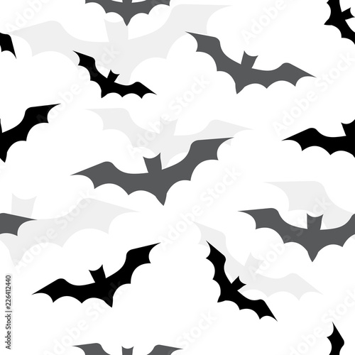 Seamless pattern with bats for Halloween. Vector illustration