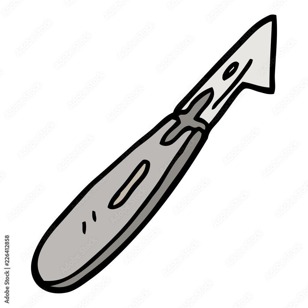 hand drawn doodle style cartoon craft knife hand drawn doodle style cartoon craft knife