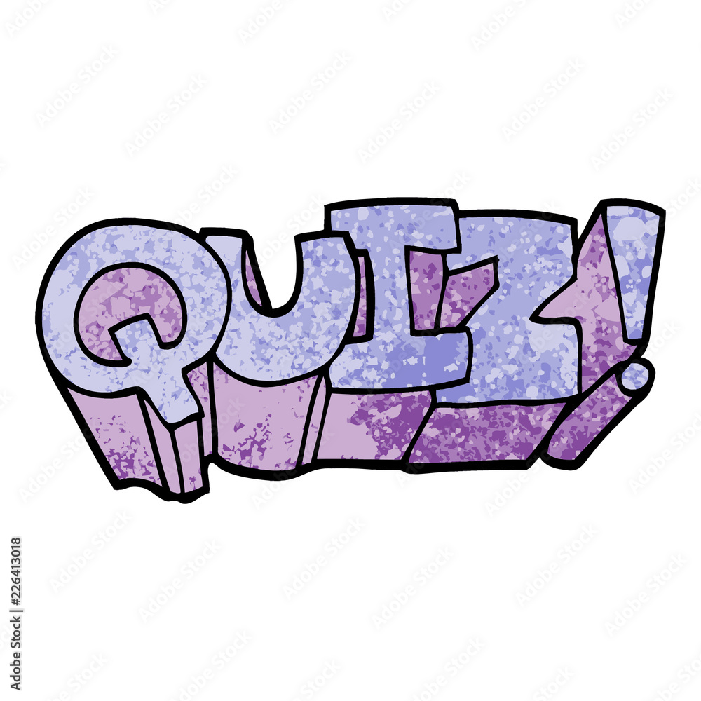 grunge textured illustration cartoon quiz symbol