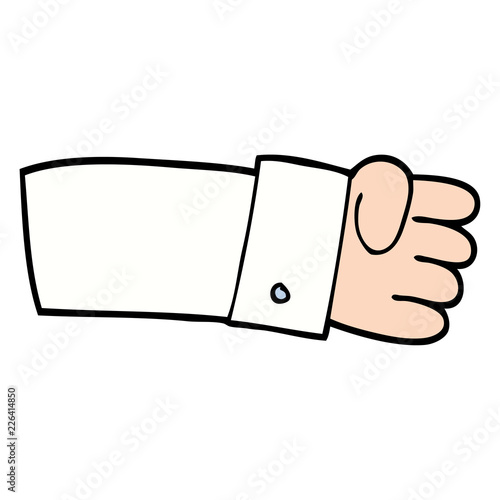 hand drawn doodle style cartoon judo chop shirt arm