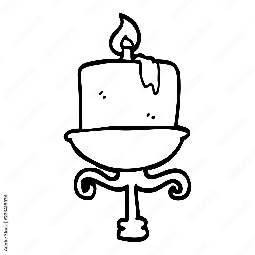 black and white cartoon old candlestick black and white cartoon old candlestick