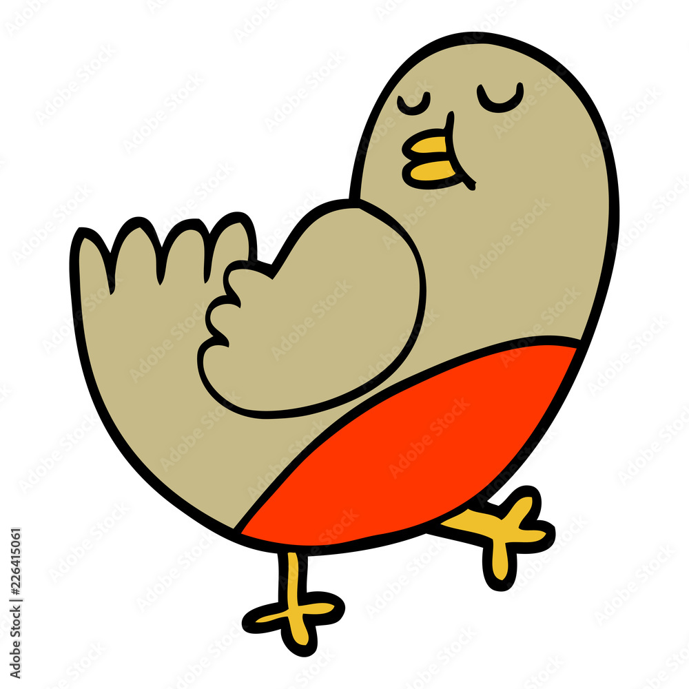 Fototapeta premium hand drawn doodle style cartoon christmas robin