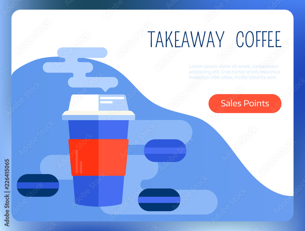 Coffee cup and macaroons with space for text.