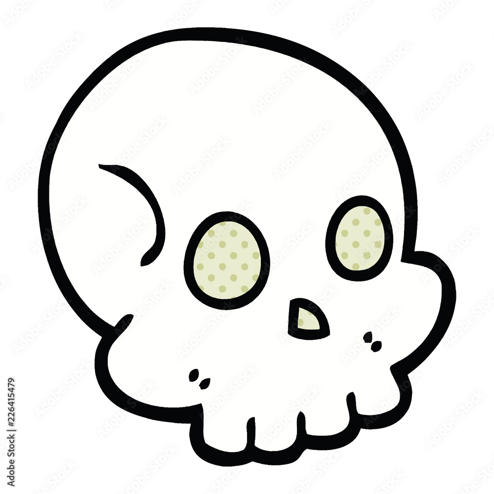 comic book style cartoon skull