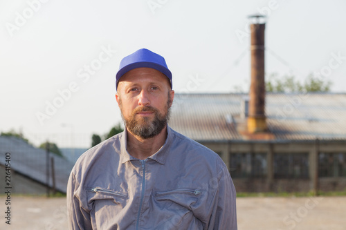 Принти на полотні industrial manufacturing factory worker posing