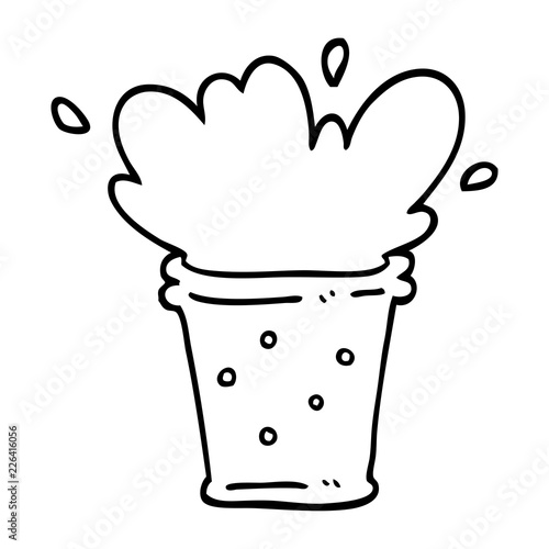 black and white cartoon fizzy drink
