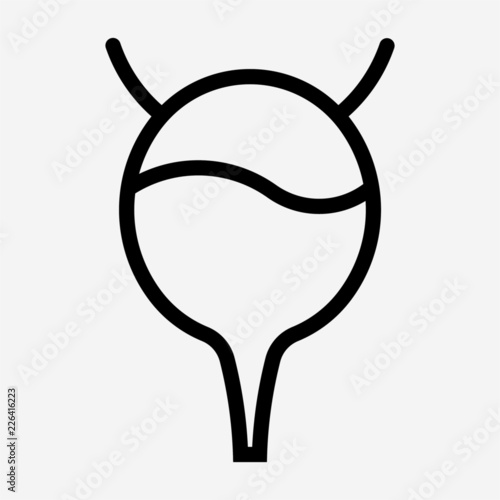 Outline urinary bladder pixel perfect vector icon