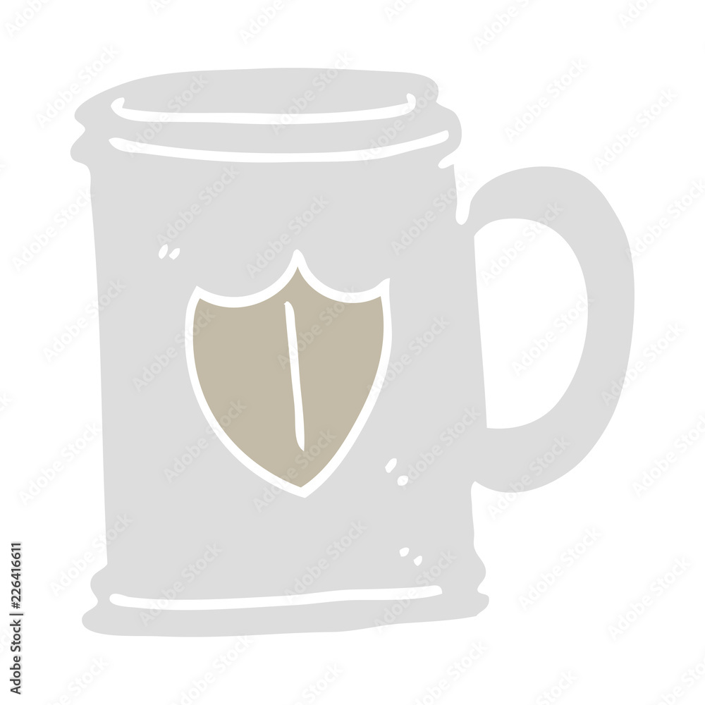 flat color illustration cartoon tankard flat color illustration cartoon tankard