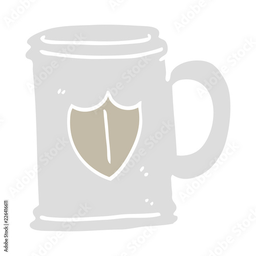 flat color illustration cartoon tankard