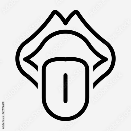 Outline tongue pixel perfect vector icon