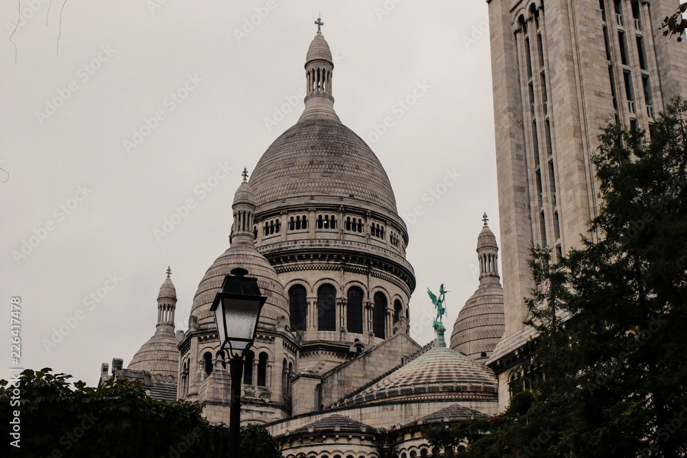 Sacre coeur in Paris Montmartre at fall season