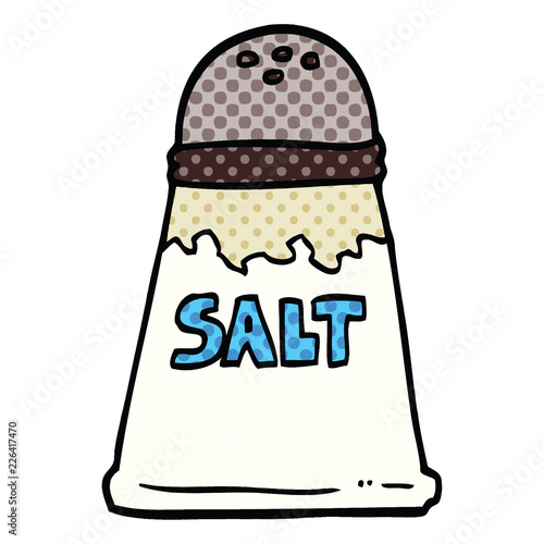 comic book style cartoon salt shaker