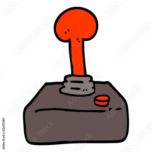 hand drawn doodle style cartoon joystick