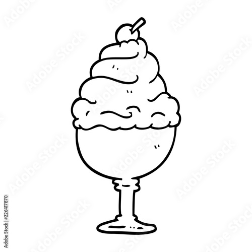 black and white cartoon ice cream