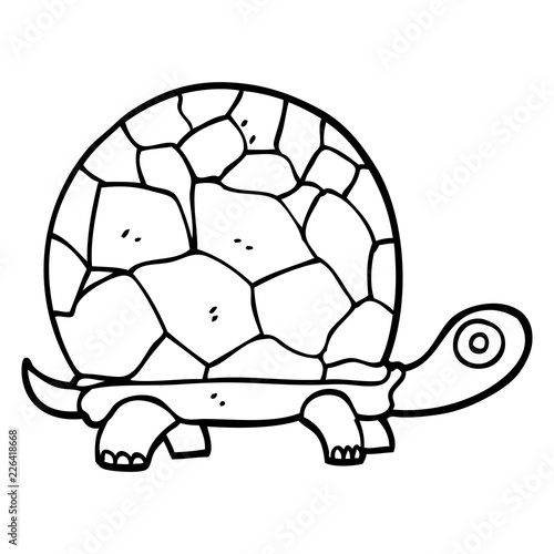 black and white cartoon tortoise