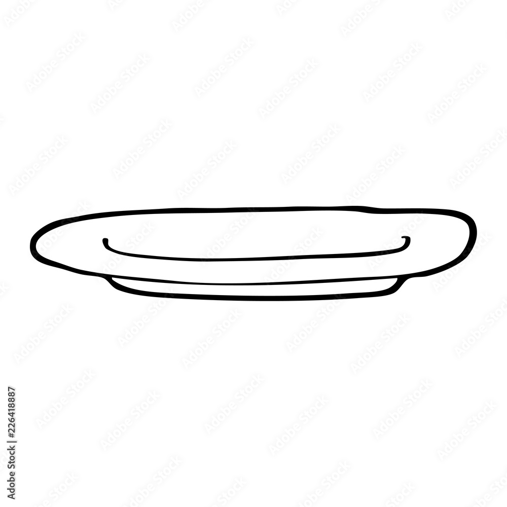 black and white cartoon empty plate black and white cartoon empty plate