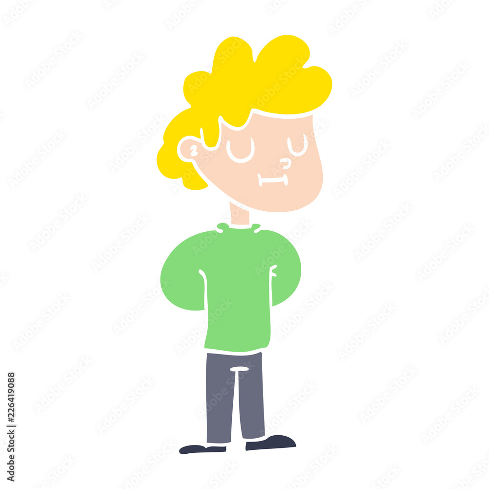 flat color illustration cartoon happy boy flat color illustration cartoon happy boy