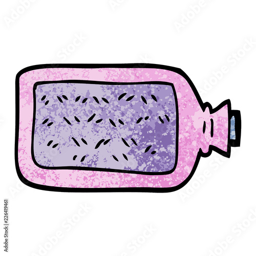 grunge textured illustration cartoon hot water bottle