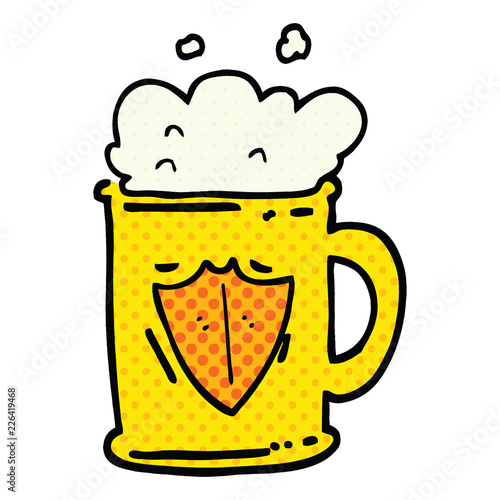 comic book style cartoon tankard