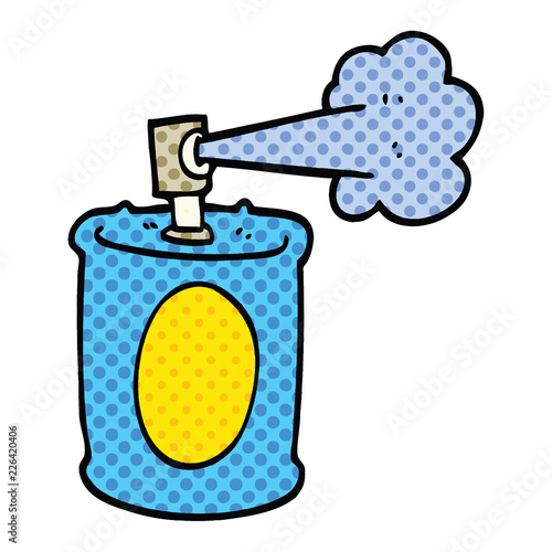 comic book style cartoon spraypaint can