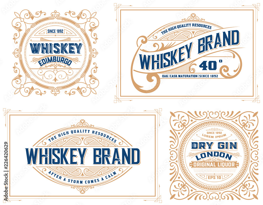 Retro card. Set of 4 templates. Vetor layered Retro card. Set of 4 templates. Vetor layered