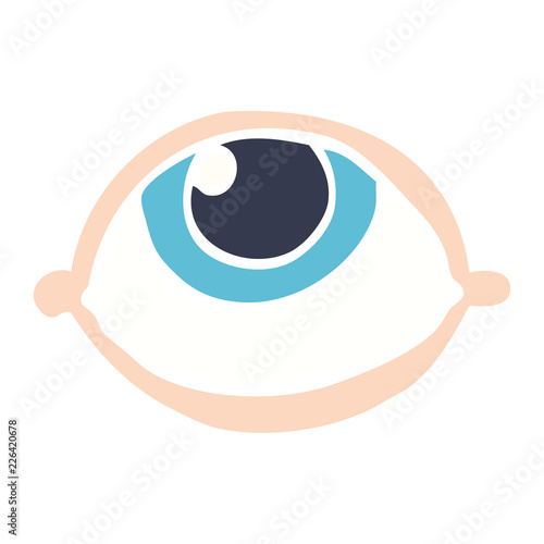 flat color illustration cartoon all seeing eye