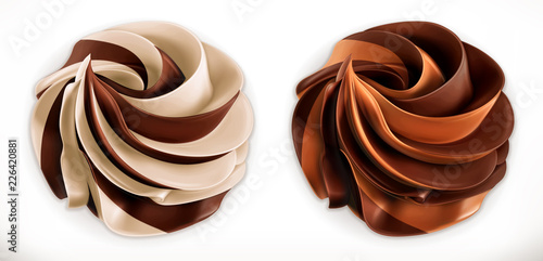 Chocolate swirl. 3d vector realistic icon