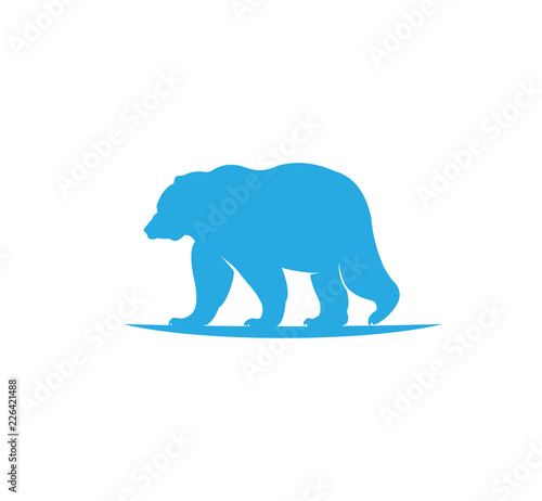 animal bear on park land vector illustration logo design