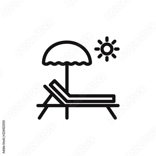 Sunbed vector icon