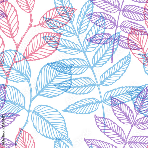 Wallpaper Mural Floral pattern. Decorative leaves. Seamless background vector illustration Torontodigital.ca