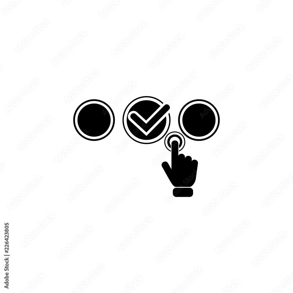 Touching pressing modern button icon. Element of touch screen technology icon. Premium quality graphic design icon. Signs and symbols collection icon for websites - obrazy, fototapety, plakaty 