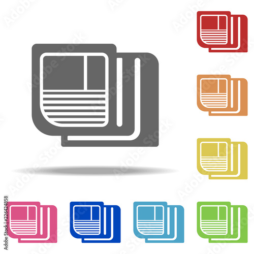 press release seo icon. Elements of Seo & Development in multi colored icons. Simple icon for websites, web design, mobile app, info graphics