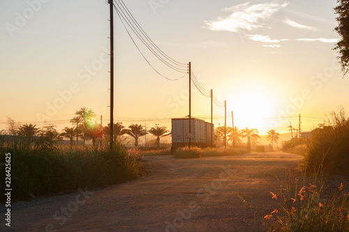 Beautiful orange sky Morning sun