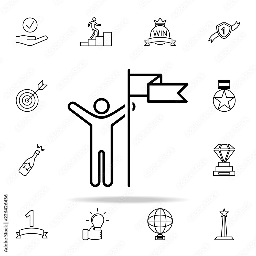 man with a flag icon. Succes and awards icons universal set for web and mobile man with a flag icon. Succes and awards icons universal set for web and mobile