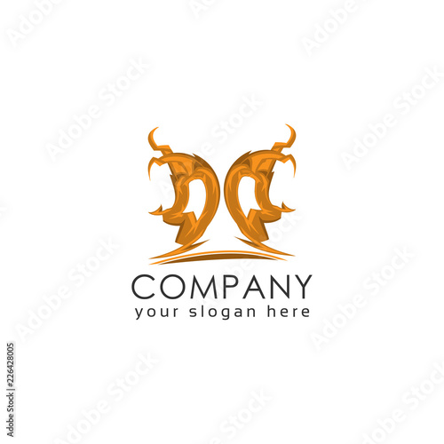 Primitive people logo template, flat design.