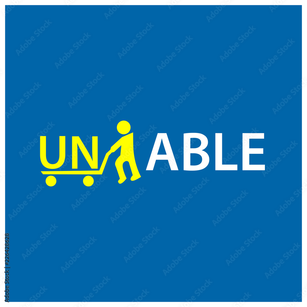 People throw letters u and n from unable, unable to able People throw letters u and n from unable, unable to able