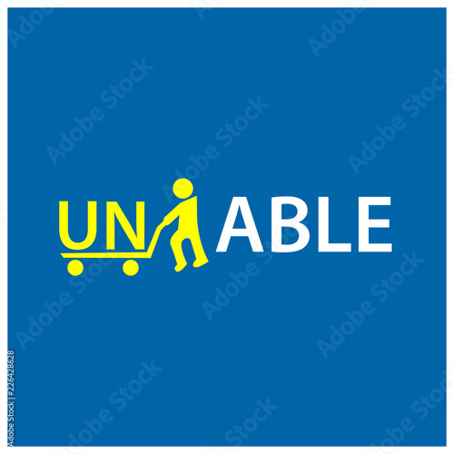 People throw letters u and n from unable, unable to able