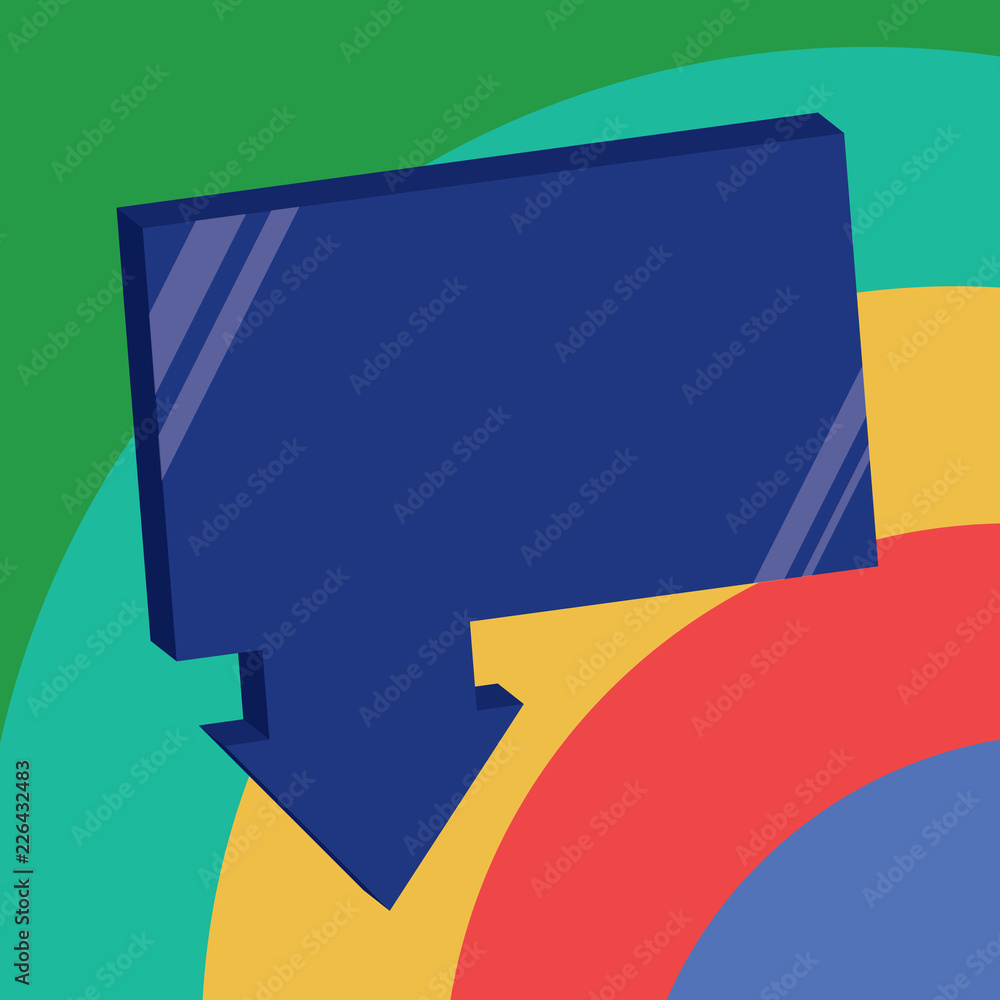 Flat design business Vector Illustration concept Empty template copy space Posters coupons promotional material. Blank 3D Rectangular Shape Form with connecting Arrow pointing downward Flat design business Vector Illustration concept Empty template copy space Posters coupons promotional material. Blank 3D Rectangular Shape Form with connecting Arrow pointing downward