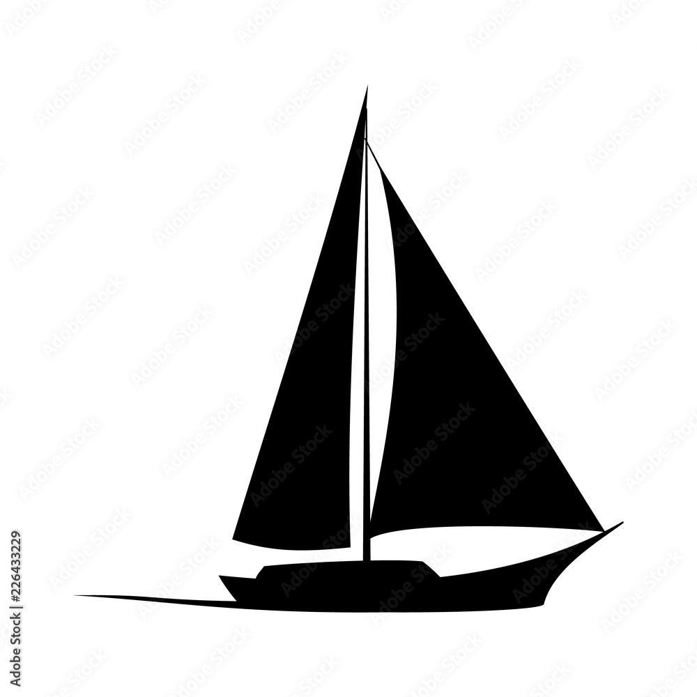 sailboat icon. Vector concept illustration for design.