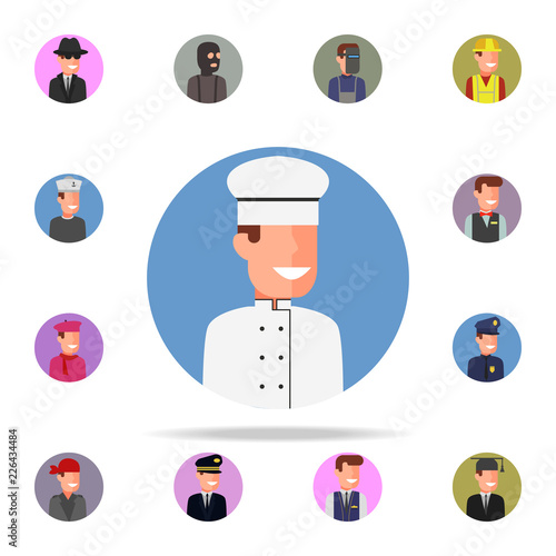 colored avatar of cook icon. Avatar icons universal set for web and mobile