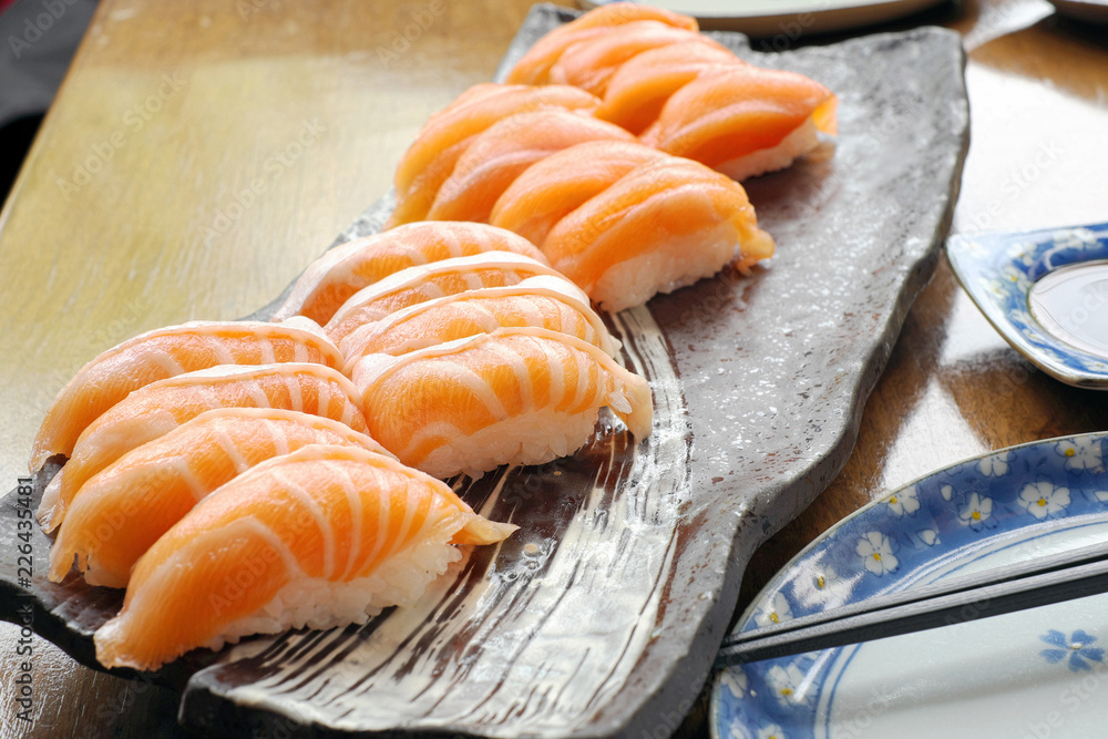 Salmon sushi Salmon sushi