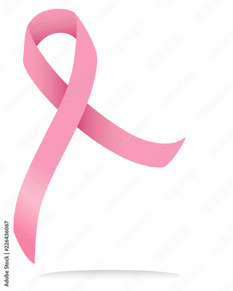 Pink ribbon vector isolated on white. Breast cancer awareness month symbol. Pink ribbon vector isolated on white. Breast cancer awareness month symbol.